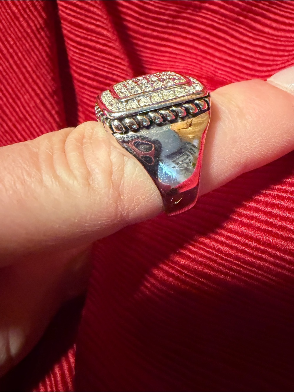 Park Lane Silver Crystal Statement Ring Size 7 New Retired - Picture 2 of 4